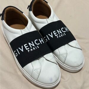 Givenchy Black and White Logo Slip-Ons